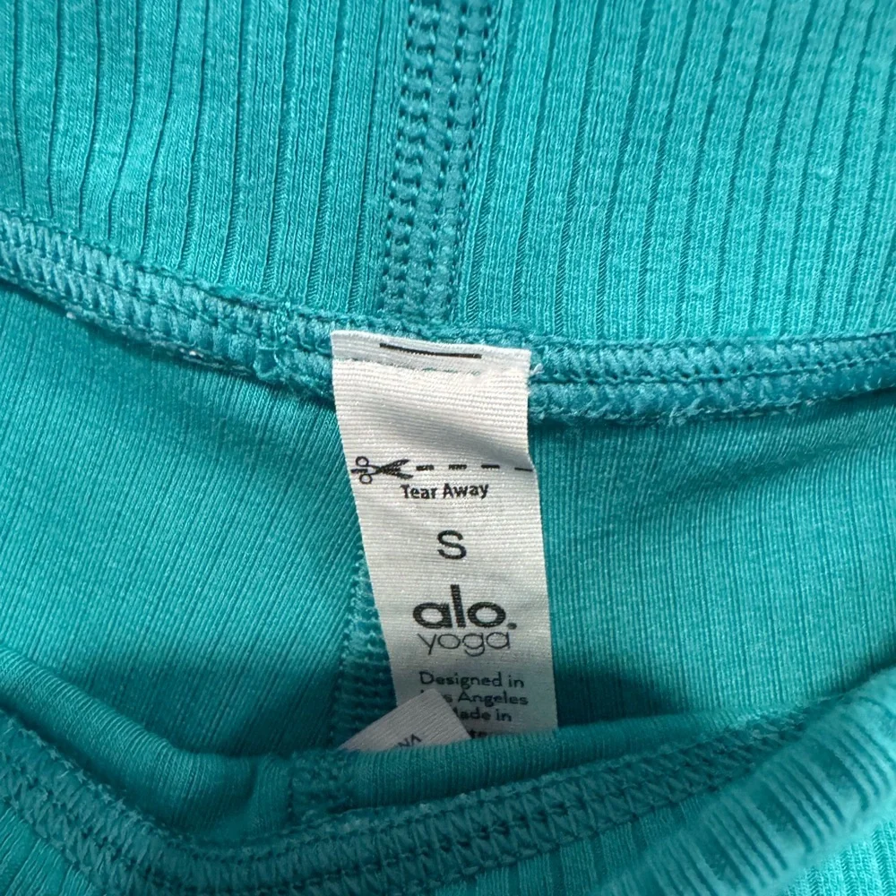 Alo Green Ribbed‎ Teal Leggings